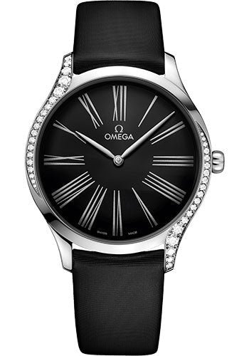 Omega De Ville Tresor Quartz Watch – 39 mm Steel Case – Black Dial – Black Fabric Strap – 428.17.39.60.01.001