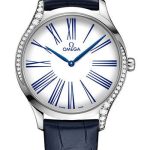 Omega De Ville Tresor Quartz Watch – 39 mm Steel Case – White Dial – Blue Leather Strap – 428.18.39.60.04.001
