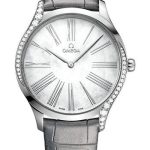 Omega De Ville Tresor Quartz – 39 mm Steel Case – Lacquered White Mother-Of-Pearl Dial – Rhodium Leather Strap – 428.18.39.60.05.001