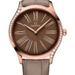 Omega De Ville Tresor Quartz Watch – 36 mm Sedna Gold Case – Taupe-Brown Dial – Taupe-Brown Leather Strap – 428.58.36.60.13.001
