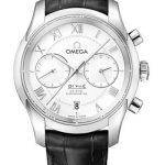 Omega De Ville Co-Axial Chronograph Watch – 42 mm Steel Case – Silver Dial – Black Leather Strap – 431.13.42.51.02.001