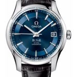 Omega De Ville Hour Vision Watch – 41 mm Steel Case – Blue Dial – Black Leather Strap – 431.33.41.21.03.001