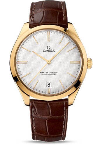 Omega De Ville Tresor Omega Master Co-Axial Watch – 40 mm Yellow Gold Case – Silvery Dial – Brown Leather Strap – 432.53.40.21.02.001