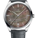 Omega De Ville Tresor Master Co-Axial Watch – 40 mm White Gold Case – Tahiti Domed Mother-Of-Pearl Dial – Grey Leather Strap – 432.53.40.21.07.001
