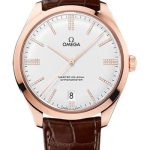 Omega De Ville Tresor Master Co-Axial Limited Edition of 88 Watch – 40 mm Sedna Gold Case – Domed -Silver Dial – Brown Leather Strap – 432.53.40.21.52.002