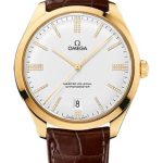 Omega De Ville Tresor Master Co-Axial Watch – 40 mm Yellow Gold Case – Domed -Silver Dial – Brown Leather Strap – 432.53.40.21.52.003