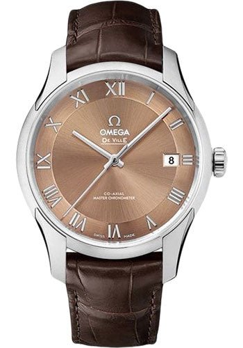 Omega De Ville Hour Vision Co-Axial Master Chronometer Watch – 41 mm Steel Case – Two-Zone Bronze Dial – Brown Leather Strap – 433.13.41.21.10.001