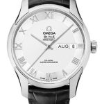 Omega De Ville Hour Vision Co-Axial Master Chronometer Annual Calendar Watch – 41 mm Steel Case – Two-Zone -Silver Dial – Black Leather Strap – 433.13.41.22.02.001