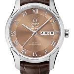 Omega De Ville Hour Vision Co-Axial Master Chronometer Annual Calendar Watch – 41 mm Steel Case – Two-Zone Bronze Dial – Brown Leather Strap – 433.13.41.22.10.001