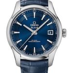 Omega De Ville Hour Vision Co-Axial Master Chronometer Watch – 41 mm Steel Case – Blue Dial – Unique Leather Strap – 433.33.41.21.03.001