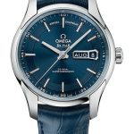 Omega De Ville Hour Vision Co-Axial Master Chronometer Annual Calendar Watch – 41 mm Steel Case – Blue Dial – Unique Leather Strap – 433.33.41.22.03.001