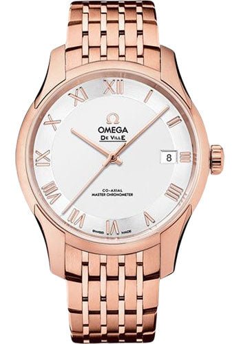 Omega De Ville Hour Vision Co-Axial Master Chronometer Watch – 41 mm Sedna Gold Case – Two-Zone -Silver Dial – 433.50.41.21.02.001