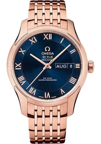 Omega De Ville Hour Vision Co-Axial Master Chronometer Annual Calendar Watch – 41 mm Sedna Gold Case – Two-Zone Blue Dial – 433.50.41.22.03.001
