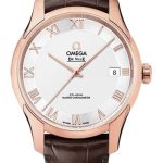 Omega De Ville Hour Vision Co-Axial Master Chronometer Watch – 41 mm Sedna Gold Case – Two-Zone -Silver Dial – Brown Leather Strap – 433.53.41.21.02.001