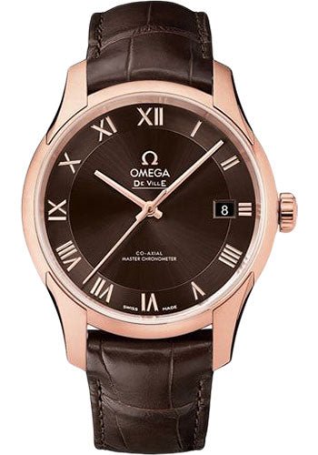 Omega De Ville Hour Vision Co-Axial Master Chronometer Watch – 41 mm Sedna Gold Case – Two-Zone Brown Dial – Brown Leather Strap – 433.53.41.21.13.001