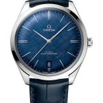 Omega De Ville Tresor Omega Co-Axial Master Chronometer – 40 mm Steel Case – Blue Patterned Dial – Blue Leather Strap – 435.13.40.21.03.001
