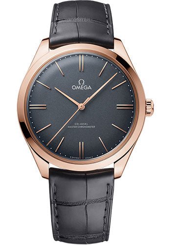Omega De Ville Tresor Omega Co-Axial Master Chronometer – 40 mm Sedna Gold Case – Grey Enamel Dial – Grey Leather Strap – 435.53.40.21.06.001