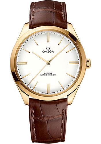 Omega De Ville Tresor Omega Co-Axial Master Chronometer – 40 mm Yellow Gold Case – Ivory Enamel Dial – Brown Leather Strap – 435.53.40.21.09.001