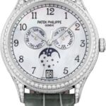 Patek Philippe Complications Annual Calendar Moon Phases White Gold White Mother of Pearl Dial Diamond Bezel 38mm – 4948G-010