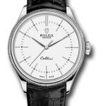 Rolex Cellini Time Watch – White Gold – White Dial – Black Leather Strap – 50509