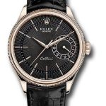 Rolex Cellini Date Watch – Everose Gold – Black Dial – Black Leather Strap – 50515
