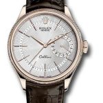 Rolex Cellini Date Watch – Everose Gold – Silver Dial – Brown Leather Strap – 50515