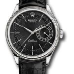 Rolex Cellini Date Watch – White Gold – Black Dial – Black Leather Strap – 50519