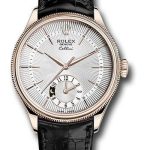 Rolex Cellini Dual Time Watch – Everose – Silver Dial – Black Leather Strap – 50525