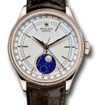 Rolex Cellini Moonphase Watch – Everose Gold – White Dial – Tobacco Leather Strap – 50535