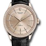 Rolex Cellini Time Watch – Everose – Pink Dial – Black Leather Strap – 50705RBR