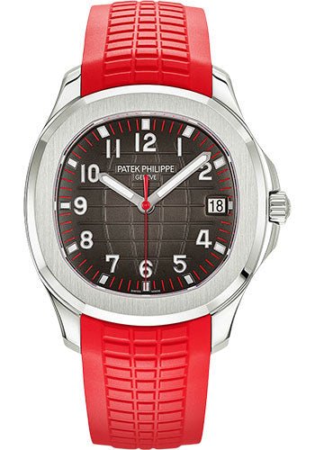 Patek Philippe Aquanaut Singapore 2019 Watch – 40mm Stainless Steel Case – Black Gray Dial – Red Composite Strap – 5167A-012