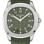 Patek Philippe Aquanaut – 42.2 mm – White Gold – Khaki Green Embossed Dial – 5168G-010