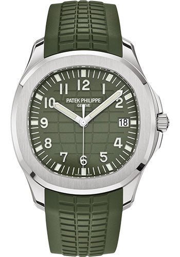 Patek Philippe Aquanaut – 42.2 mm – White Gold – Khaki Green Embossed Dial – 5168G-010