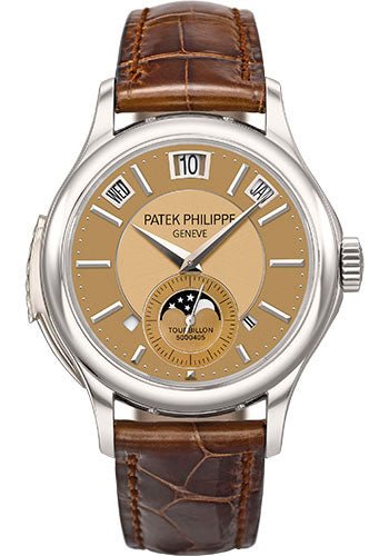 Patek Philippe Tourbillon Minute Repeater Perpetual Calendar Watch – Platinum Case – Bronze Dial – 5207P-001