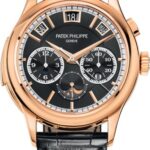 Patek Philippe Grand Complications Minute Repeater 42 mm Chronograph Perpetual Calendar Rose Gold Black Dial – 5208R-001