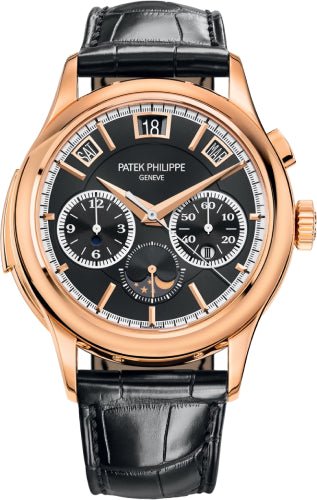 Patek Philippe Grand Complications Minute Repeater 42 mm Chronograph Perpetual Calendar Rose Gold Black Dial – 5208R-001