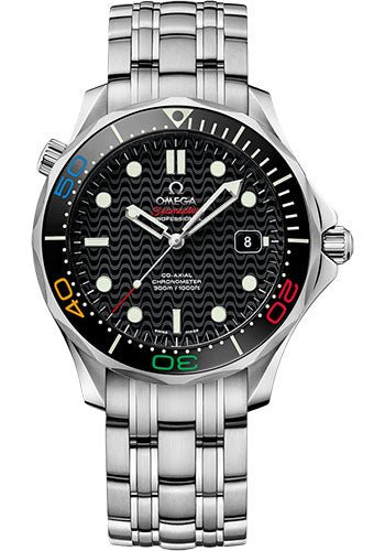 Omega Seamaster Diver 300 M Co-Axial Specialty Olympic Collection Rio 2016 Limited Edition of 3016 Watch – 41 mm Steel Case – Unidirectional Black Ceramic Bezel – Black Dial – 522.30.41.20.01.001