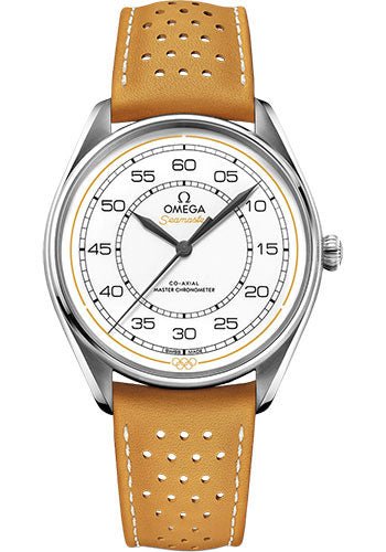 Omega Specialities Olympic Official Timekeeper Limited Edition Set – 39.5 mm Steel Case – White Dial – Yellow Micro-Perforated Leather Strap Limited Edition of 100 – 522.32.40.20.04.002
