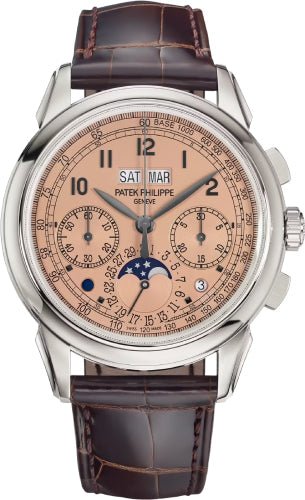 Patek Philippe Grand Complications Chronograph Perpetual Calendar Platinum “Salmon” Golden Opaline Dial – 5270P-001