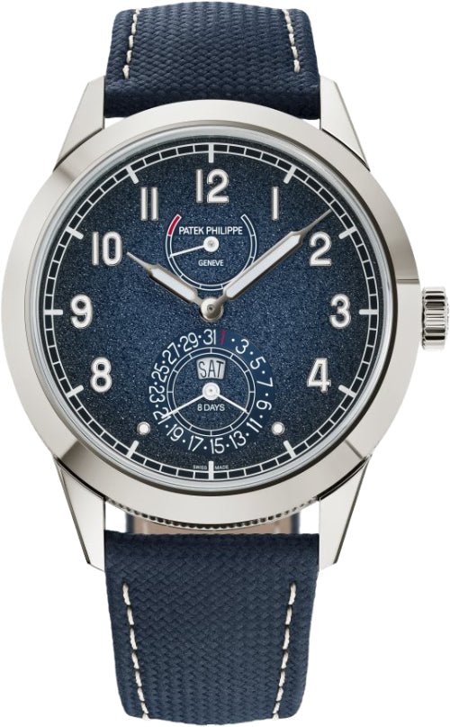 Patek Philippe Calatrava 41mm White Gold Blue Dial Calfskin Strap – 5328G-001 – 2025