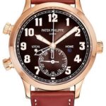 Patek Philippe Complications Calatrava Pilot Travel Time – 42 mm – Rose Gold – Brown Sunburst Dial – 5524R-001