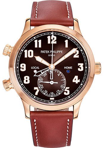 Patek Philippe Complications Calatrava Pilot Travel Time – 42 mm – Rose Gold – Brown Sunburst Dial – 5524R-001