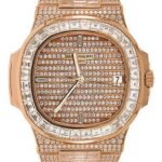 Patek Philippe Nautilus – 40mm Rose Gold Diamond Paved Case – Diamond Paved Dial – Diamond Paved Bracelet – 5719/10R-010