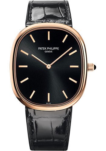 Patek Philippe Golden Ellipse – Rose Gold – Ebony Black Sunburst Dial – 5738R-001