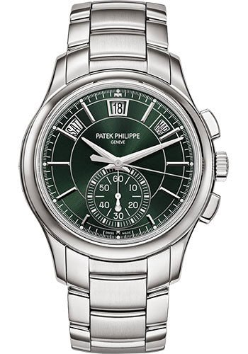 Patek Philippe Complications Flyback Chronograph Annual Calendar – Stainless Steel – Olive Green Dial – Stainless Steel Bracelet – 5905/1A-001