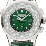 Patek Philippe Complications World Time 39.5 mm Flyback Chronograph Platinum Green Dial – 5930P-001