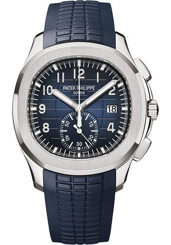 Patek Philippe Aquanaut Selfwinding Chronograph – 42.2 mm White Gold Case – Blue Dial – Midnight Blue Composite Strap – 5968G-001