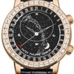 Patek Philippe Grand Complications Celestial Moon Age Rose Gold 44mm Black Sky Chart Dial Diamond Bezel – 6104R-001