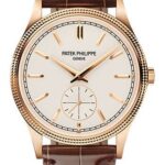 Patek Philippe Calatrava Manually Wound Mechanical Movement – 39 mm Rose Gold Hobnail Case – Silver Grained Dial – 6119R-001