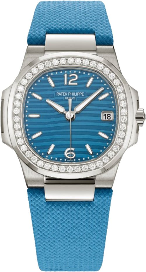 Patek Philippe Nautilus White Gold, Blue Wave Dial, 32mm – 7010G-013-001 – 2025